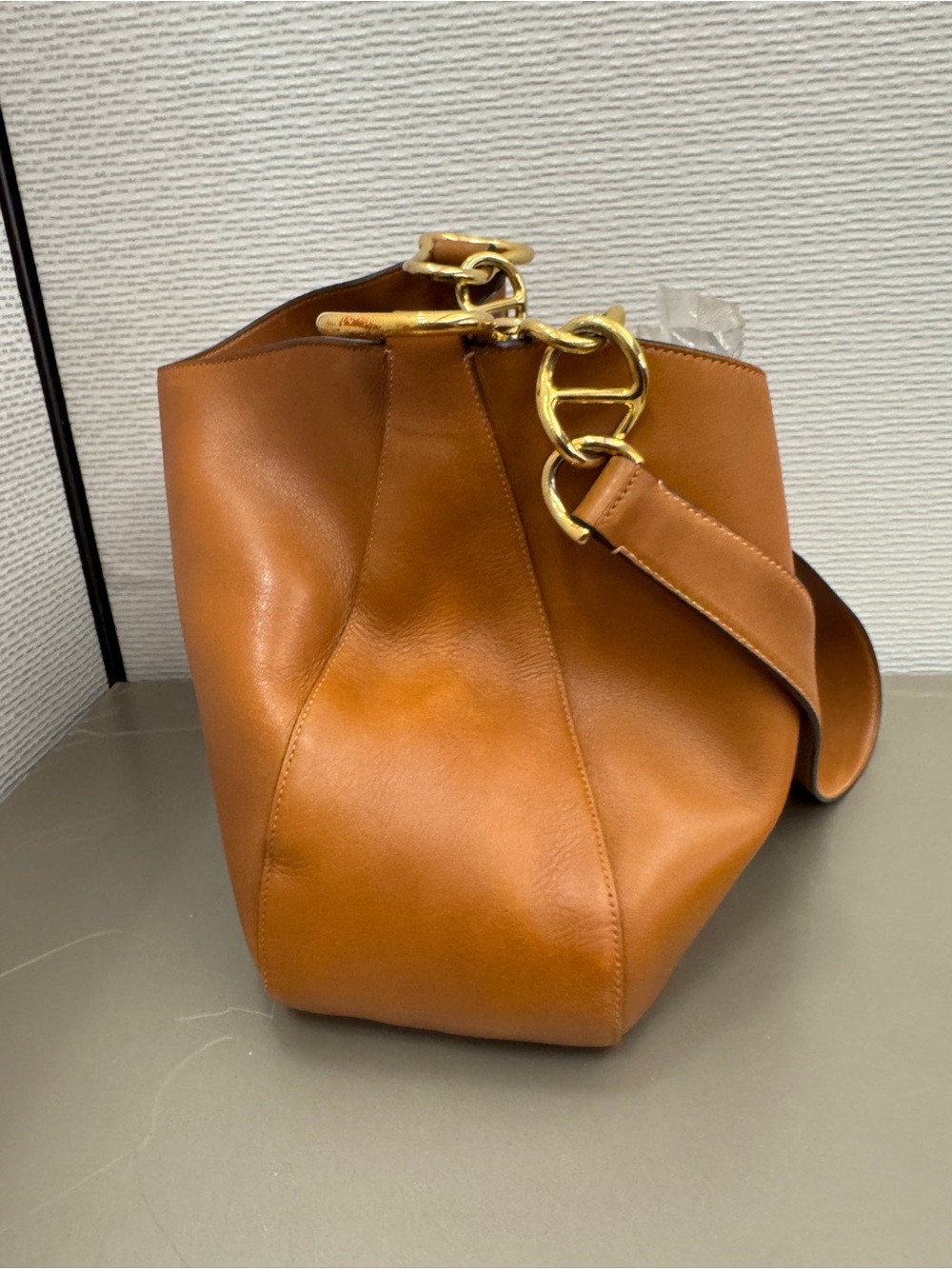 Prada Milano Leather Chain Hobo Shoulder Bag – Cognac Brown - Picture 11 of 12